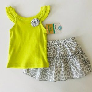 Baby Girl Lime Tank Top & Skirt Set Summer Outfit